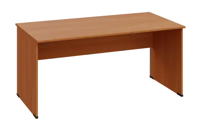 EPL 28 - 16 stůl kancelářský, dřevěná podnož, deska 25 mm, široký 1600 mm, olše jantar